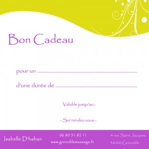 Bon cadeau pour un massage à Grenoble